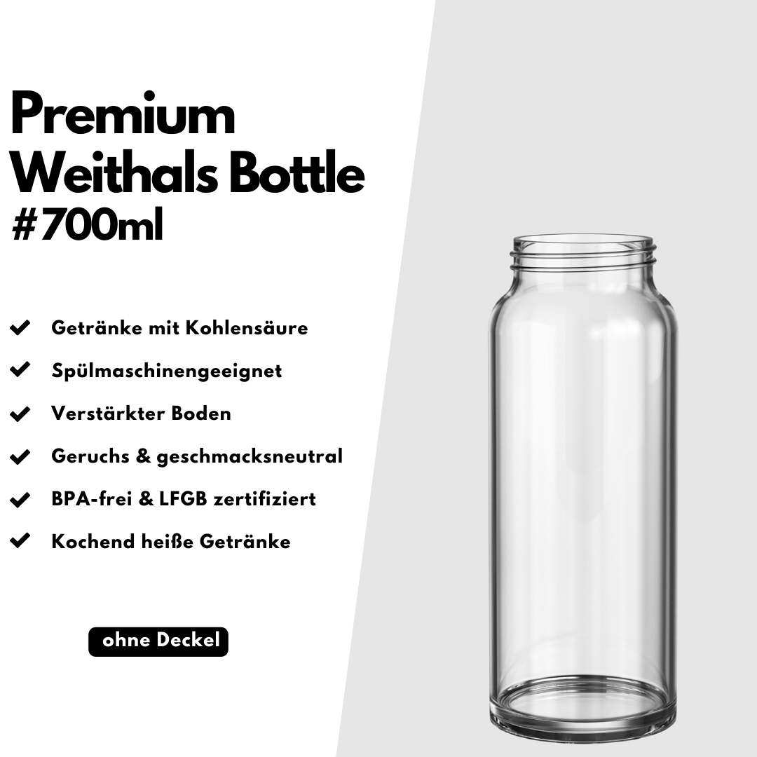 Glasflasche Trinkflasche 750ml