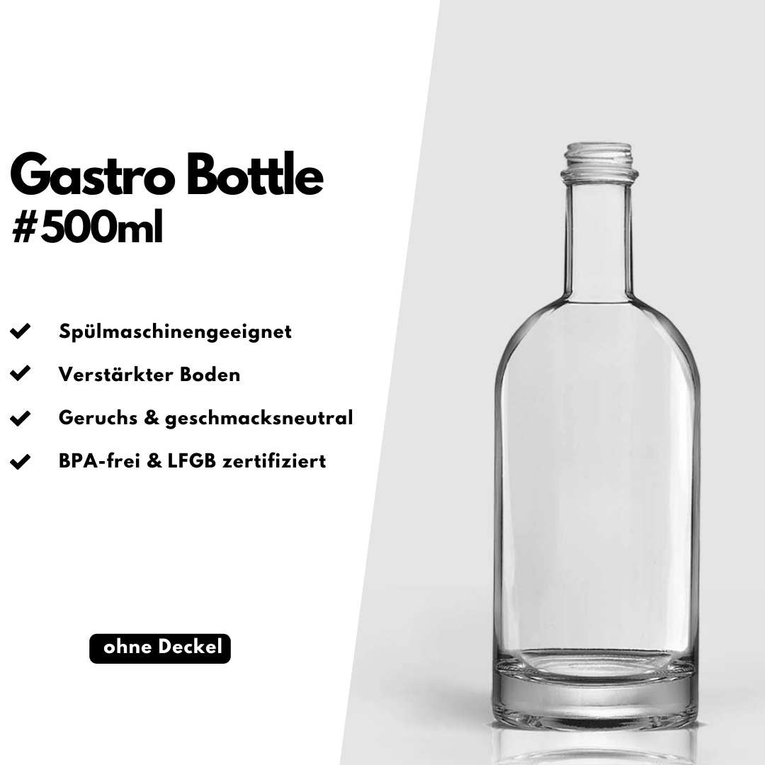 Glasflasche mit Druck Gastronomie