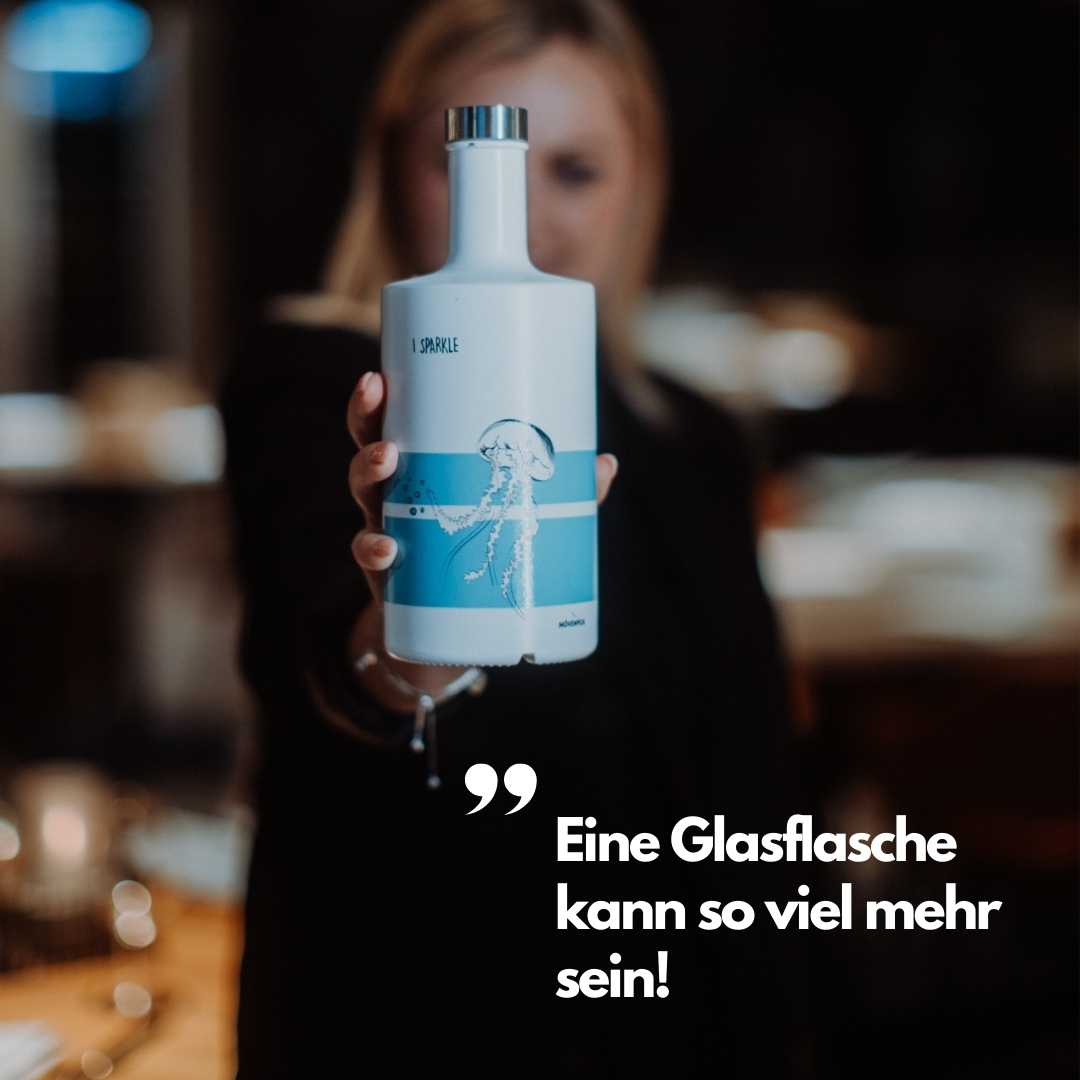 Trinkflasche aus Glas Gastronomie lackieren