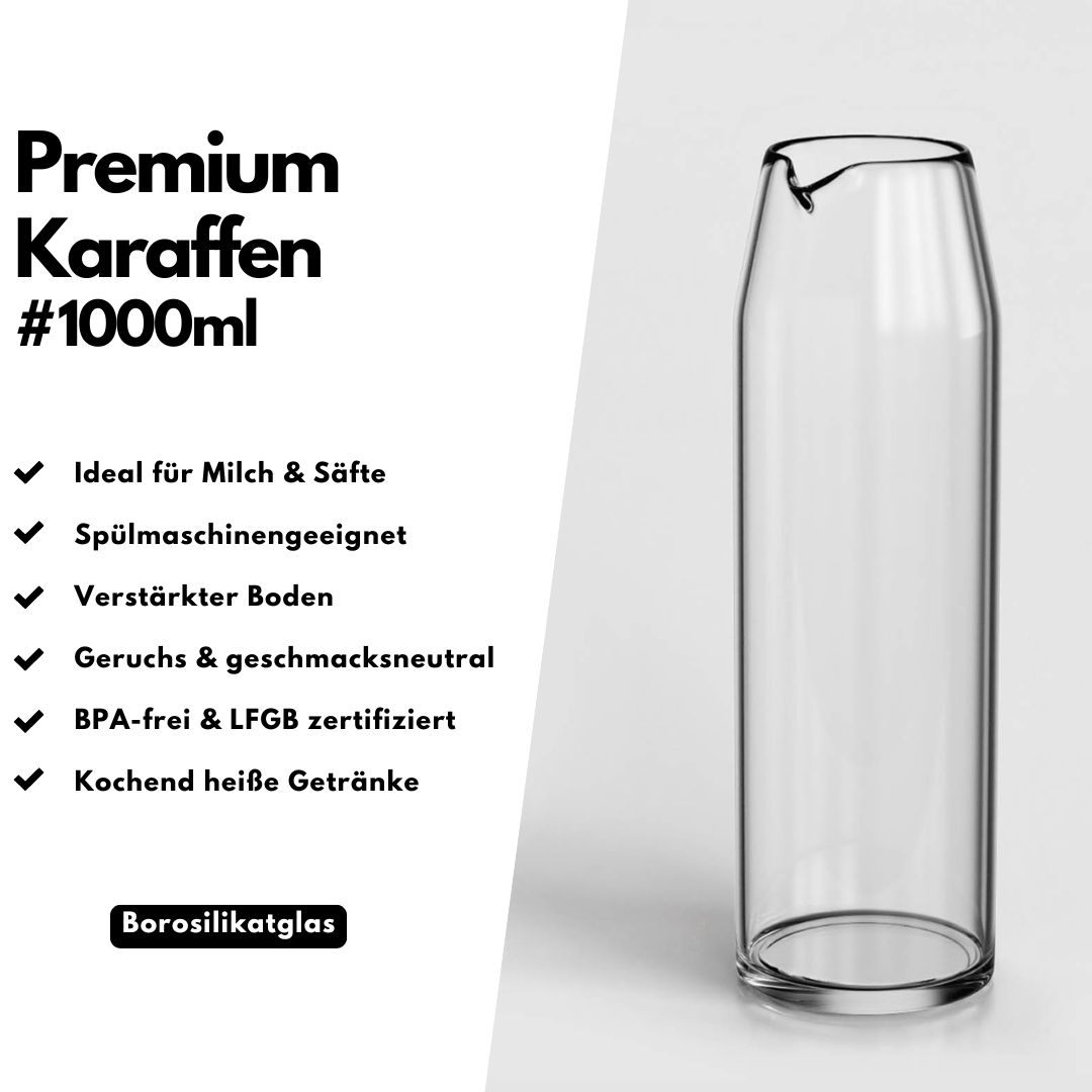 Wasserkaraffe aus Glas 1000ml