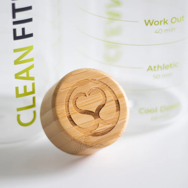 clean Fitness Glasflasche